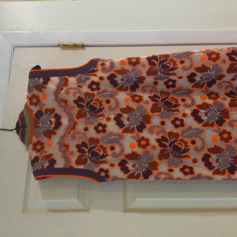 New Burberry Edna Floral Sleeveless Dress Orange and Purple Accents, Size M - Picture 9 of 10